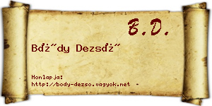Bódy Dezső névjegykártya